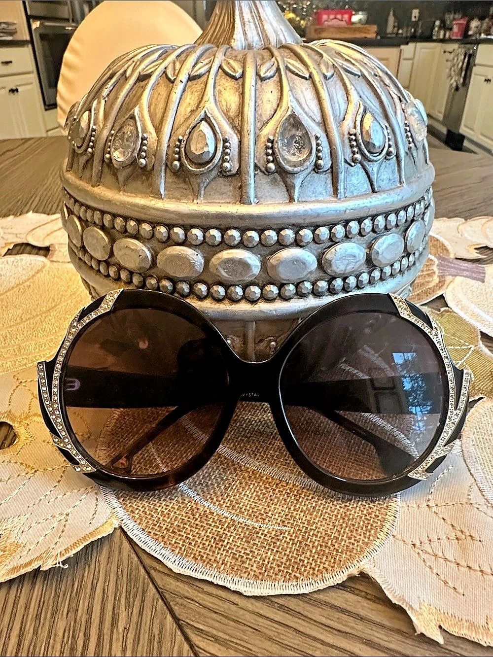 alice + olivia Oversized Sunglasses dark tortoise  & Gold